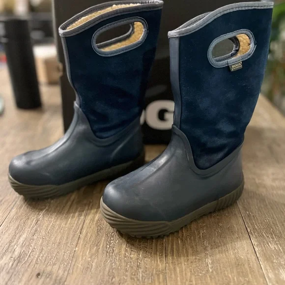 BOGS Kids' Dark Blue Wool lined Winter Boots 13 - Picture 2 of 7
